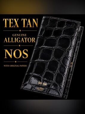 RARE Vintage Tex Tan Welhausen Genuine Domestic Alligator Wallet New Old Stock